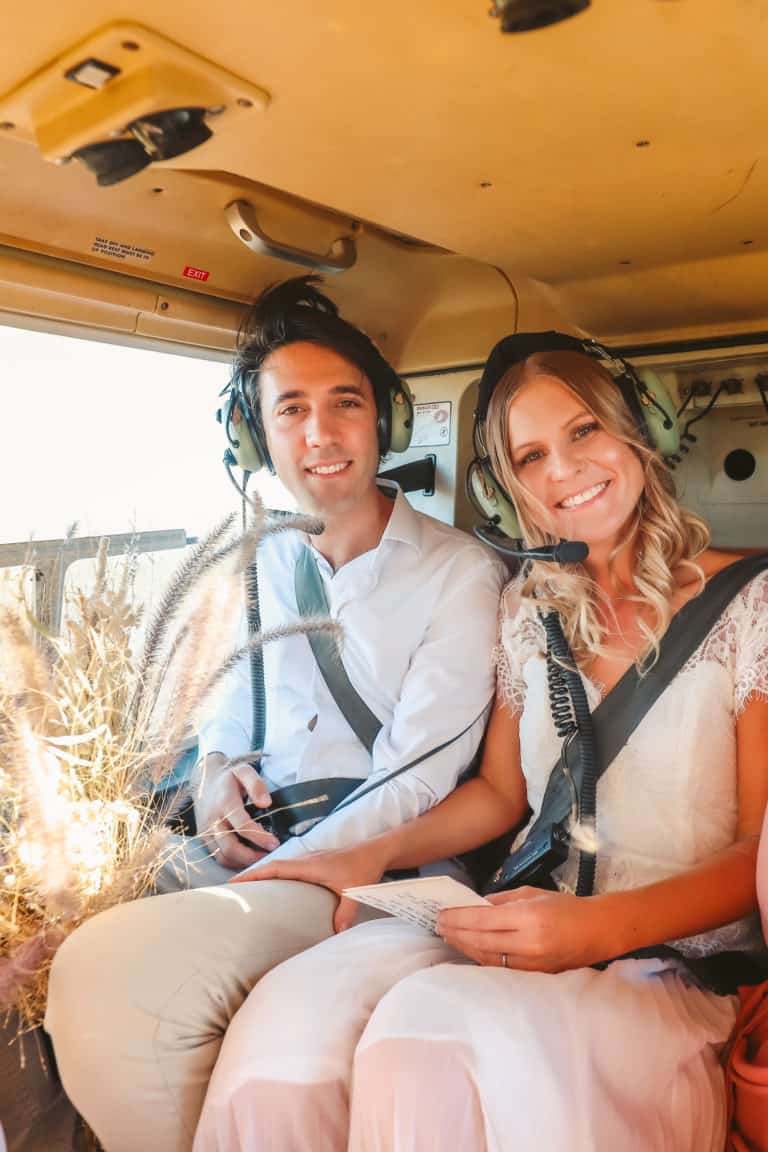 helicopter outback style wedding