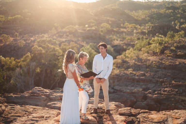 Wedding ceremony outback style wedding